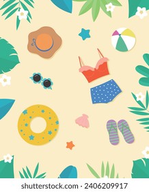 Summer Object Illustrations in Various Colors