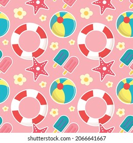 summer object seamless pattern design