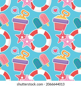 summer object seamless pattern design