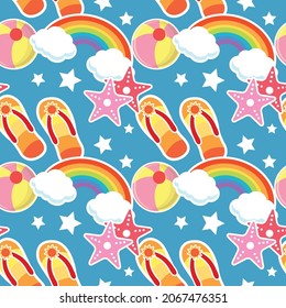summer object seamless pattern design