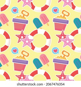 summer object seamless pattern design