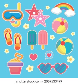 summer object seamless pattern design