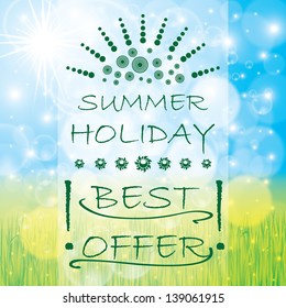 Summer offer background brochure vector