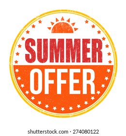 Summer offer grunge rubber stamp on white background, vector illustration