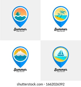 Summer offer Promotion Logo set, holiday Sale 