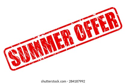 Summer offer red stamp text on white