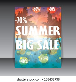Summer offer template beach background