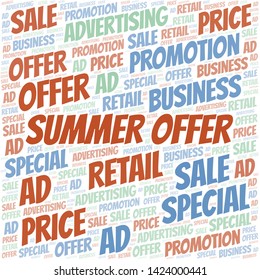 Summer Offer word cloud. Wordcloud made with text only.