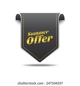 Summer Offers golden Vector Icon Design