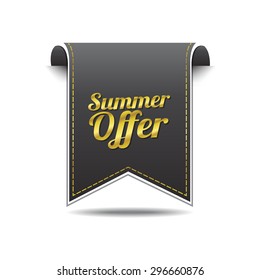 Summer Offers golden Vector Icon Design