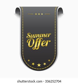 Summer Offers golden Vector Icon Design