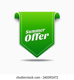 Summer Offers Green Vector Icon Design