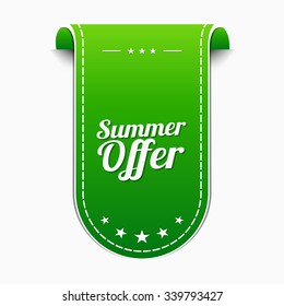 Summer Offers Green Vector Icon Design