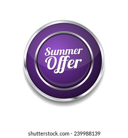 Summer Offers Purple Vector Icon Button