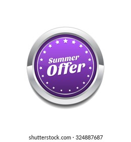Summer Offers Purple Vector Icon Button