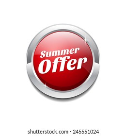 Summer Offers Red Vector Icon Button