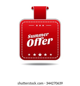 Summer Offers Red Vector Icon Design