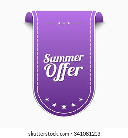 Summer Offers Violet Vector Icon Design