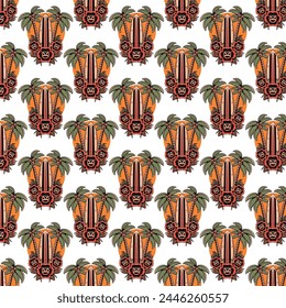 summer oldschool pattern vector design