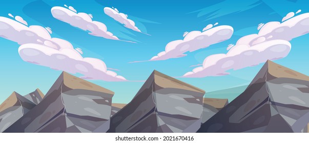 Summer on the beach holidays. rocks and sunshine all around. Cartoon vector illustration. Summer vacation on the sea beach background vector art design
