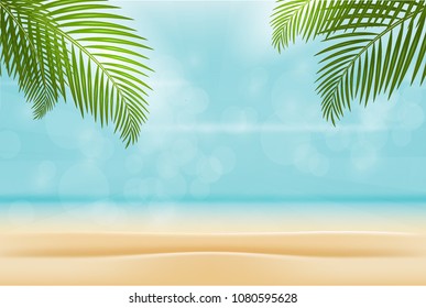 Summer on beach isolated background.Can used fro banner,advertising,promote,leaflet and card. Vector illustration.