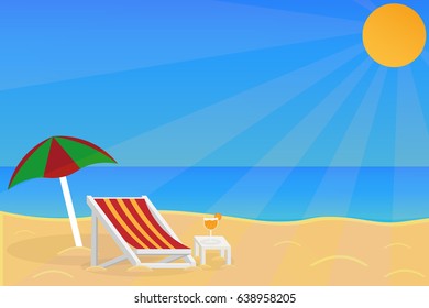 Summer on the beach sunshine time.vector and illustration