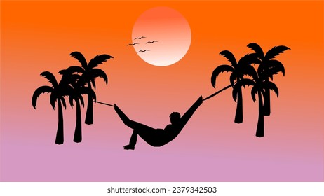 summer on the beach while enjoying the sunset