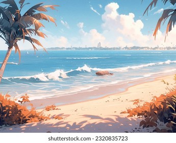 Summer on the ocean. Abstract design. Vector graphics pattern background. Template texture for interior, packaging, wallpaper, textile, paper, interior decoration, picture.