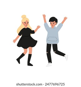 Summer open-air festival set, music concert in park clipart, singer and musicians playing instruments on stage, people dancing, enjoying food and drink, having fun vector illustrations