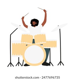 Summer open-air festival set, music concert in park clipart, singer and musicians playing instruments on stage, people dancing, enjoying food and drink, having fun vector illustrations