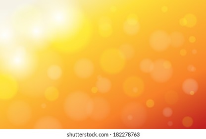 summer orange background with bokeh and lens flare (vector)