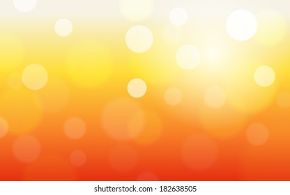 summer orange background with bokeh and lens flare pattern (vector)