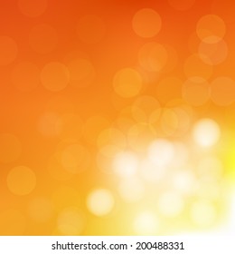 summer orange background with bokeh and lens flare pattern(vector)