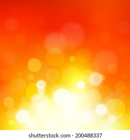 summer orange background with bokeh and lens flare pattern(vector)
