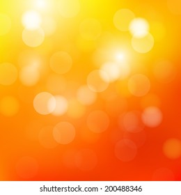 summer orange background with bokeh and lens flare pattern(vector)