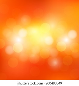 summer orange background with bokeh and lens flare pattern(vector)