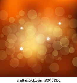 summer orange background with bokeh and lens flare pattern(vector)