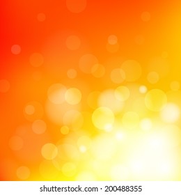 summer orange background with bokeh and lens flare pattern(vector)