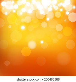 summer orange background with bokeh and lens flare pattern(vector)