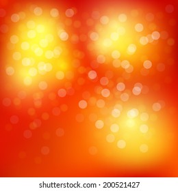 summer orange background with bokeh and lens flare pattern(vector)