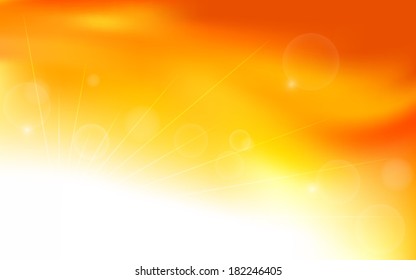 summer orange background with bokeh (vector)