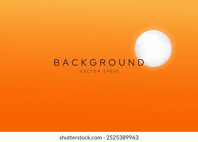 Sommer orangefarbener Farbverlauf-Hintergrund mit Mond, Vektordesign 