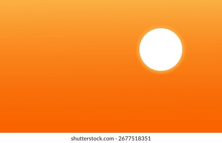 Summer orange color gradient background with the moon, vector eps10