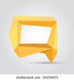 summer orange Conceptual polygonal geometric speech bubble.