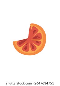 summer orange slice in cartoon style