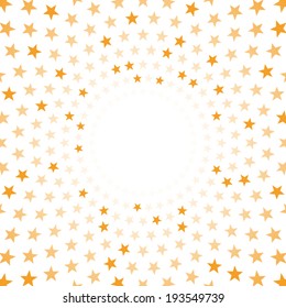 summer orange star polka dots pattern on white background (vector)