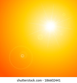 summer orange with sun shine ray background (vector)