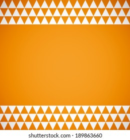 summer orange with triangle white pattern background (vector)  