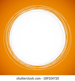 summer orange and white circle with line pattern background (vector)
