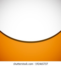 summer orange and white curve with shadow background (vector)